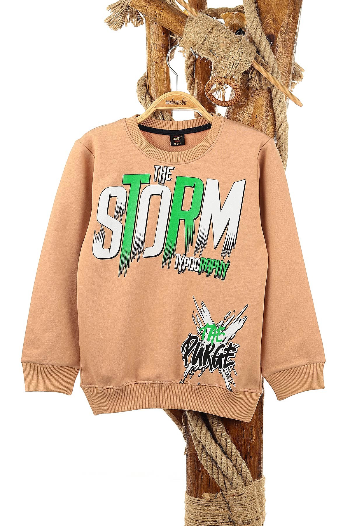 Bisküvi (9-12 Yaş) The Storm Baskılı Erkek Çocuk Sweat 150951