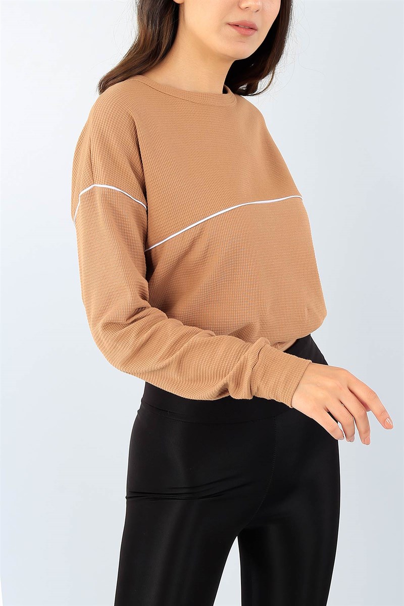 Bisküvi Arabiyeli Beli Sıkmalı Bayan Sweat 39577