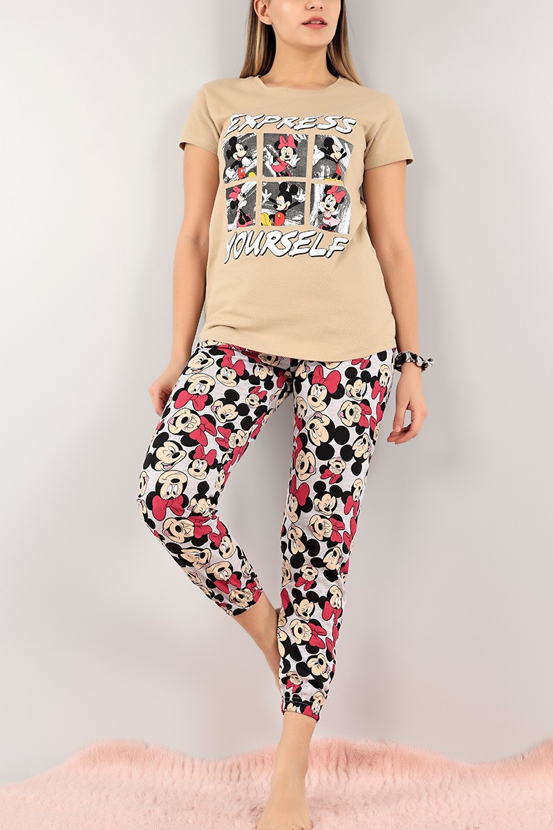 Bisküvi Baskılı Bayan Pijama Takımı 108492