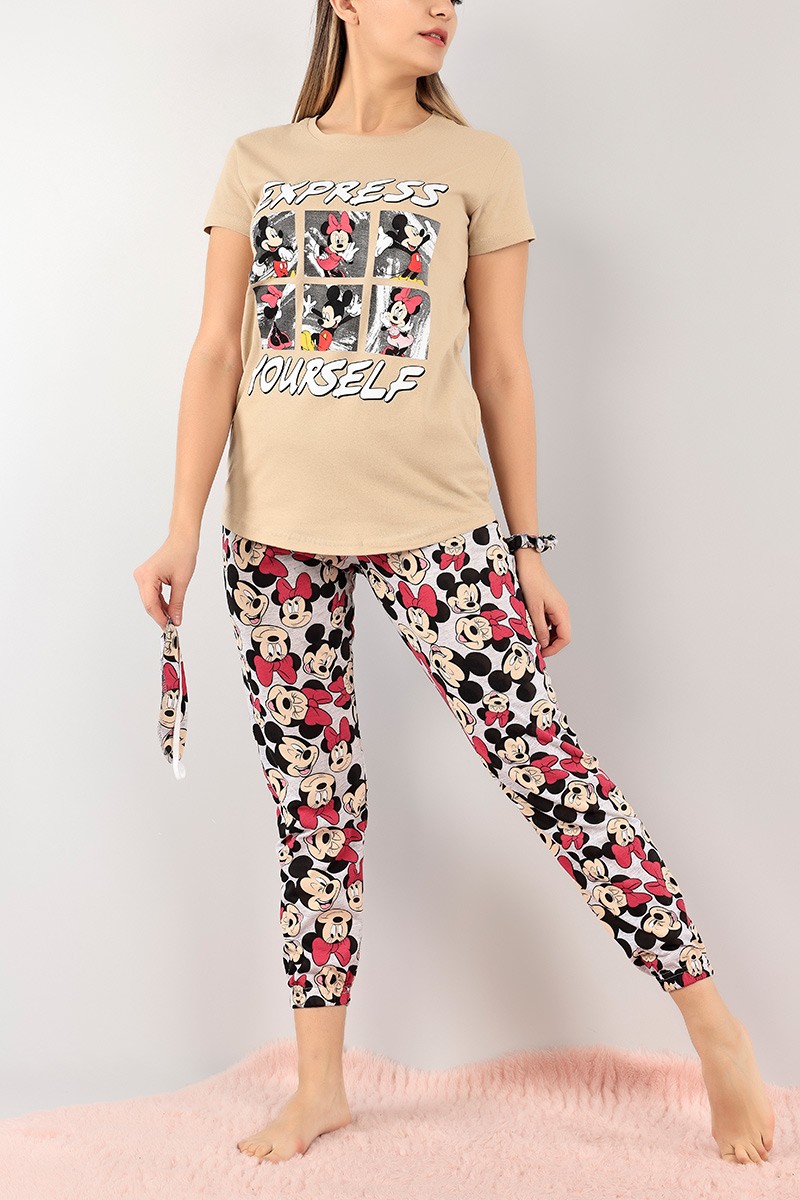 Bisküvi Baskılı Bayan Pijama Takımı 108492