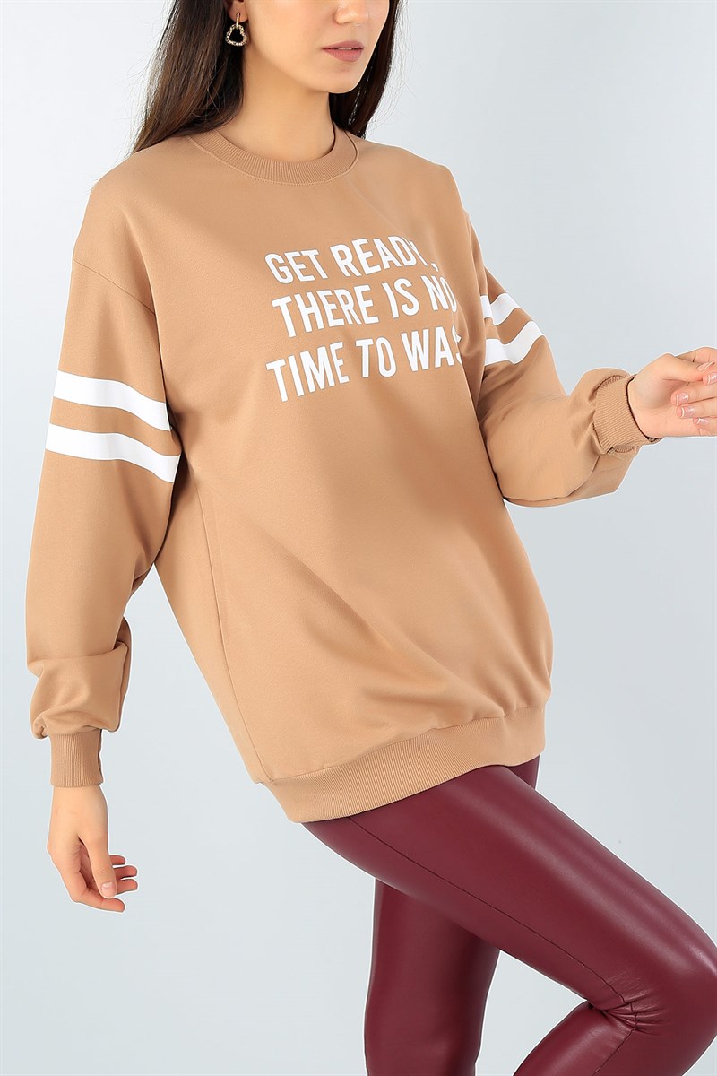 Bisküvi Baskılı Bayan Salaş Sweat Tunik 45141