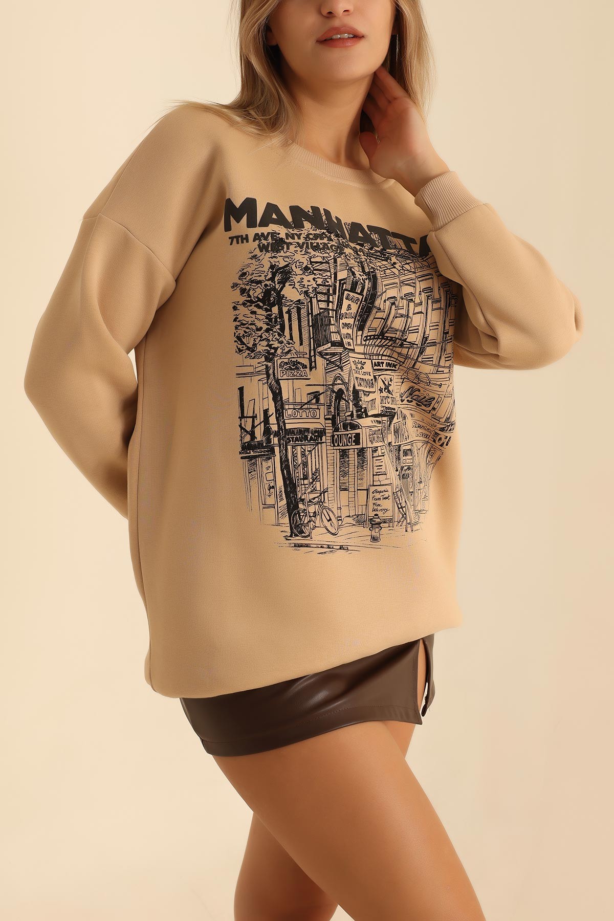 Bisküvi Baskılı Şardonlu Sweat 216597