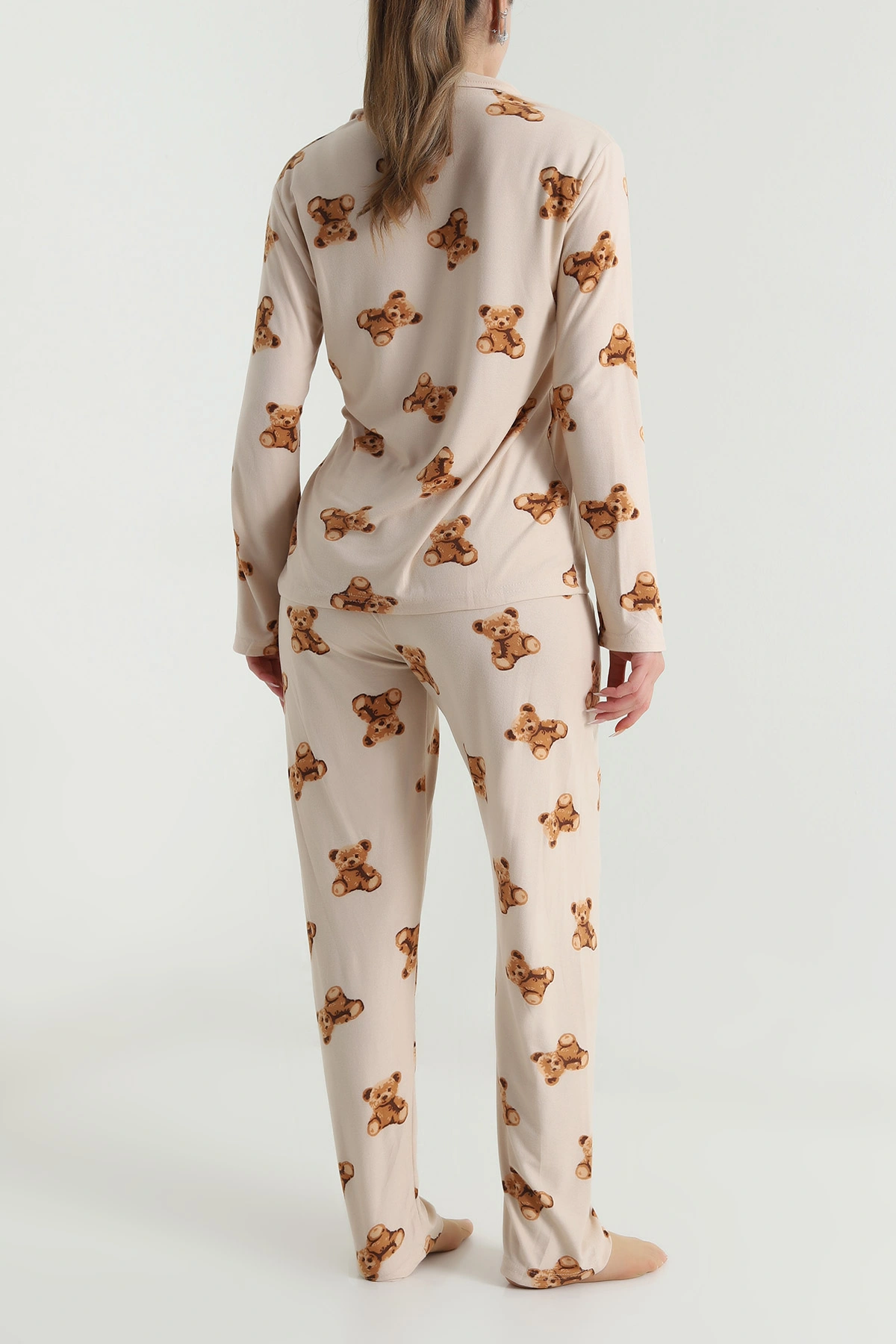 Bisküvi Düğmeli Soft Süet Kadın Pijama Takımı 488909