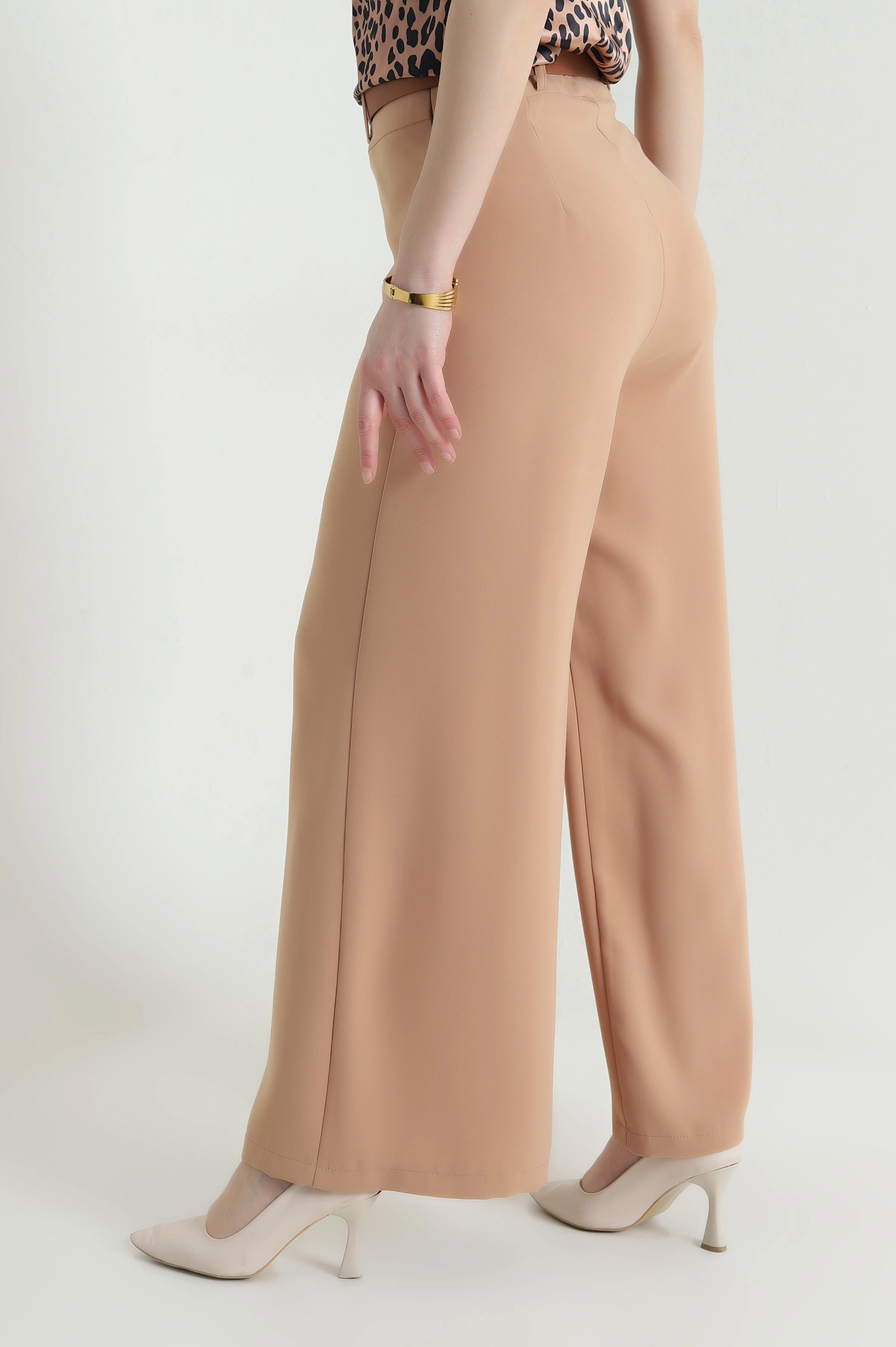 Bisküvi Fermuarlı Tencel Crep Kadın Pantolon 440763
