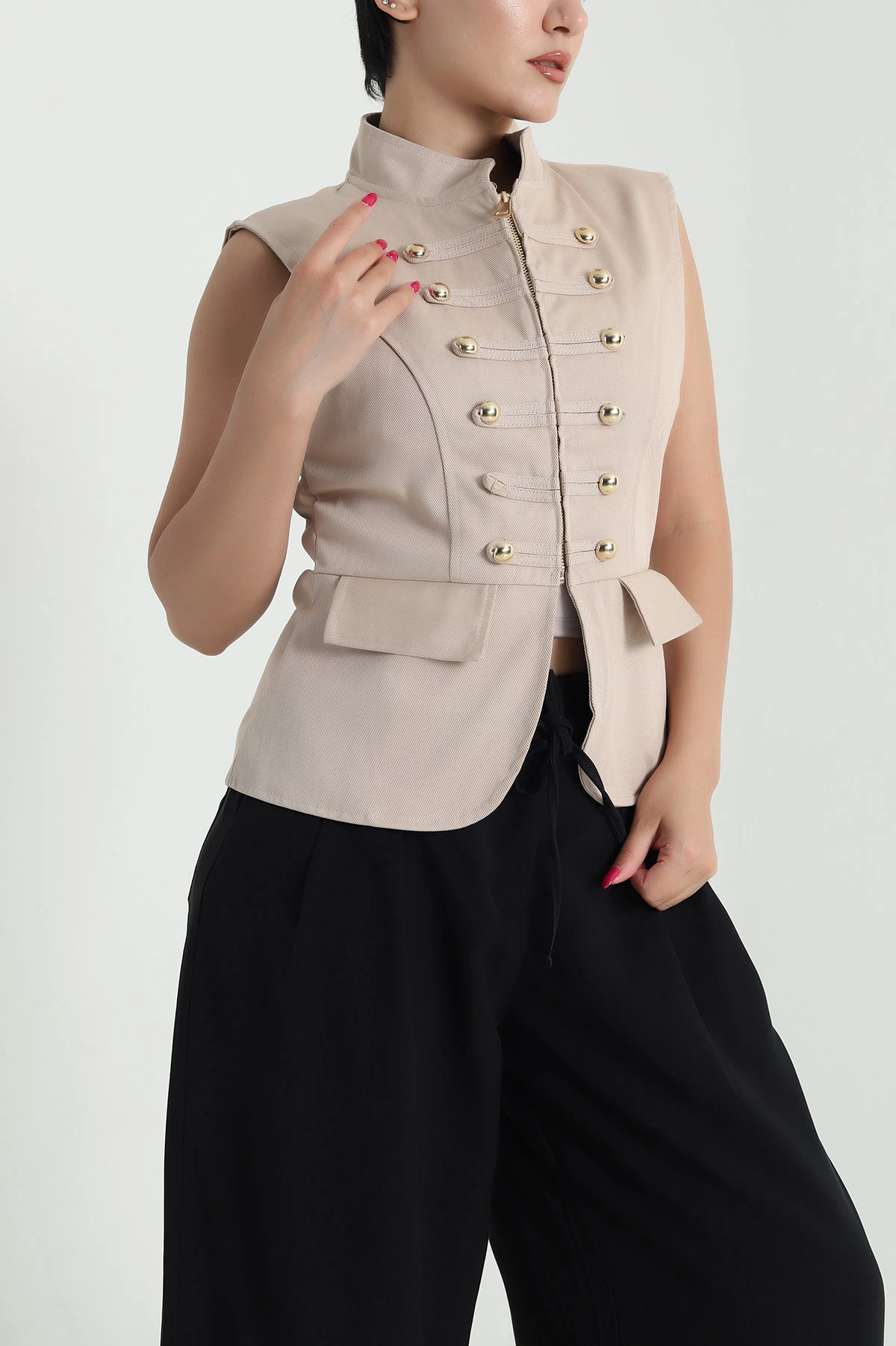 Bisküvi Gabardin Premium Kadın Yelek 476964