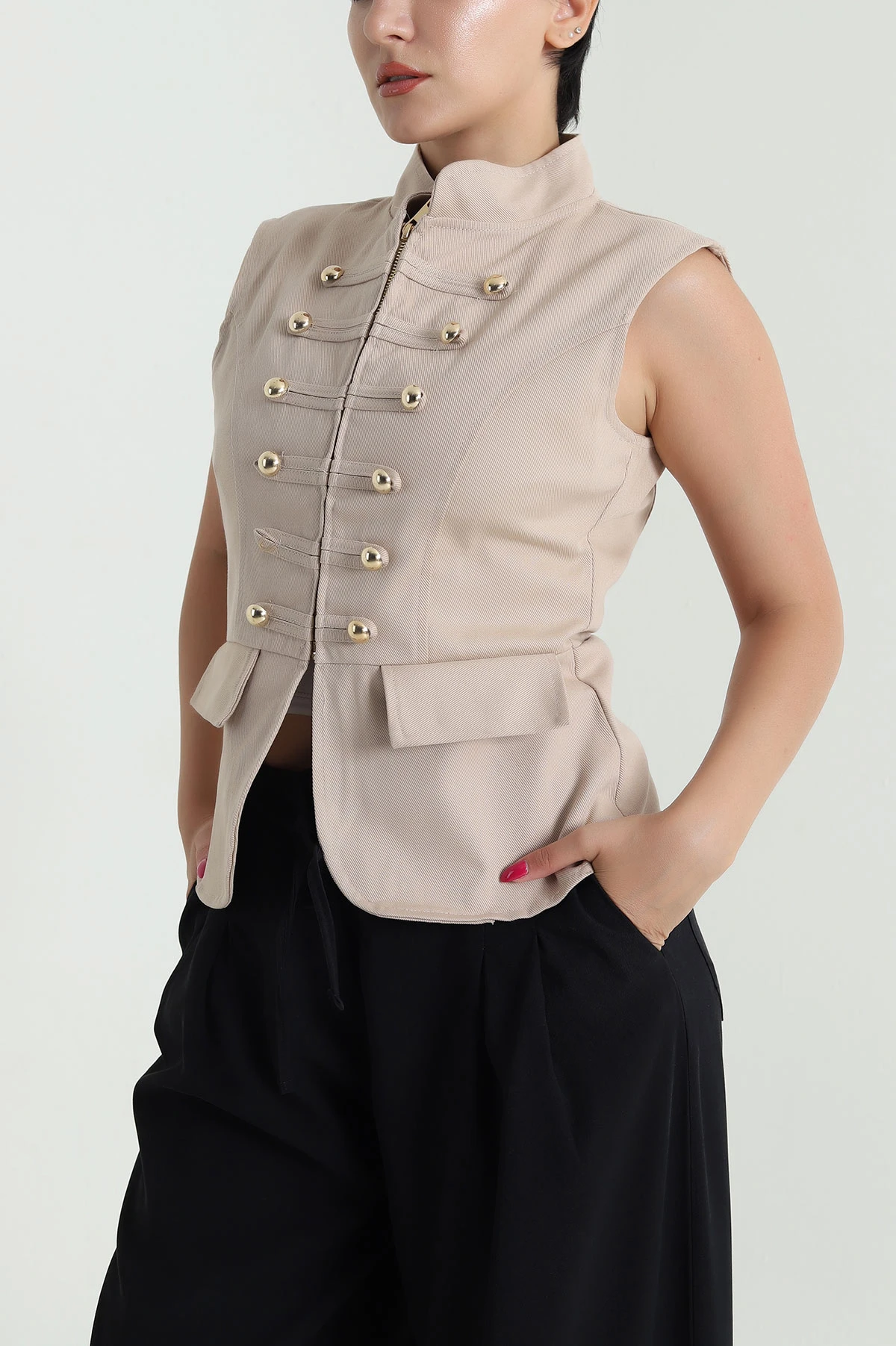 Bisküvi Gabardin Premium Kadın Yelek 476964