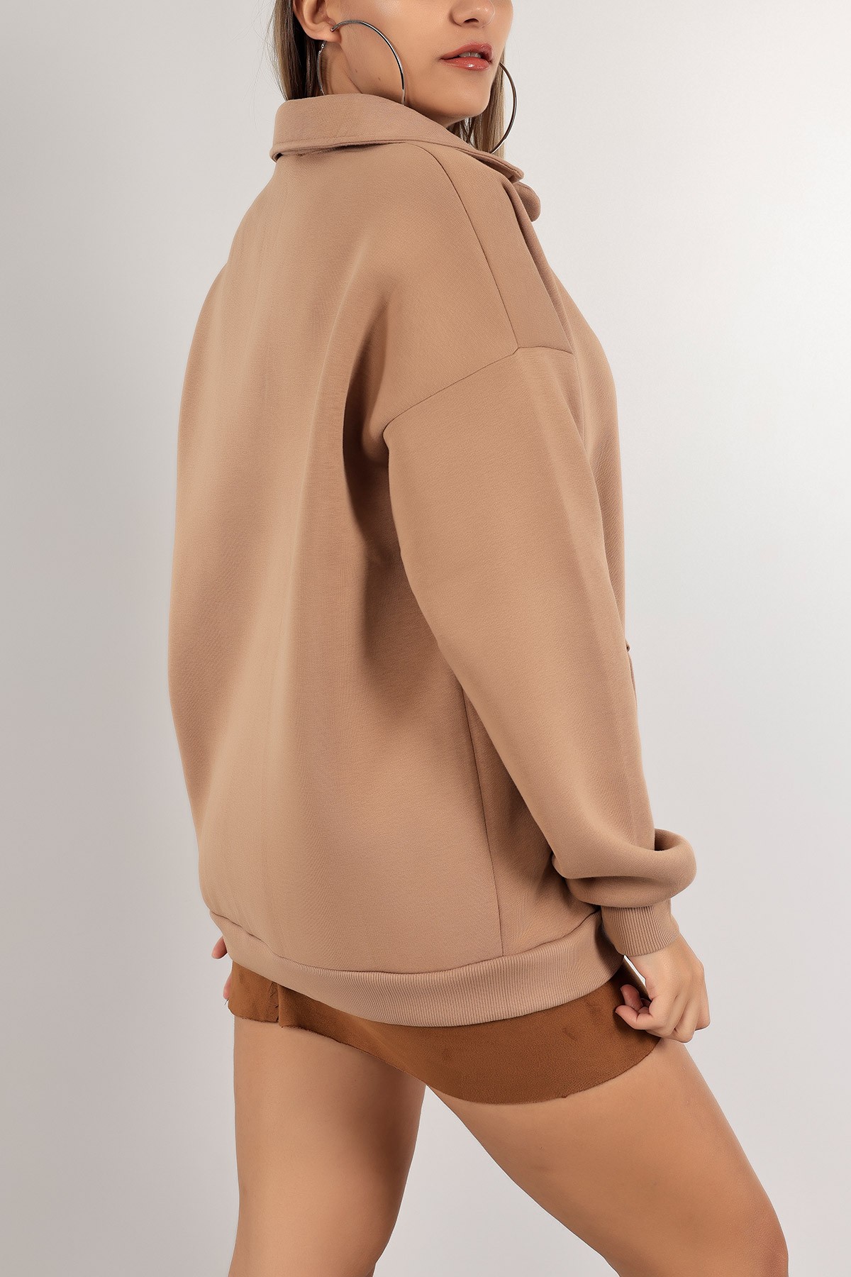 Bisküvi Gömlek Yakalı Şardonlu Sweat 130332