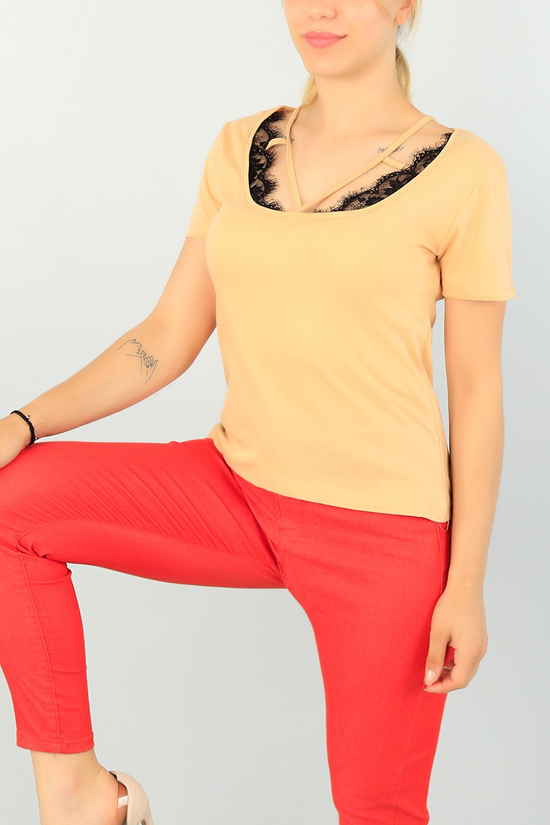 Bisküvi Güpür Detay Bluz 69258