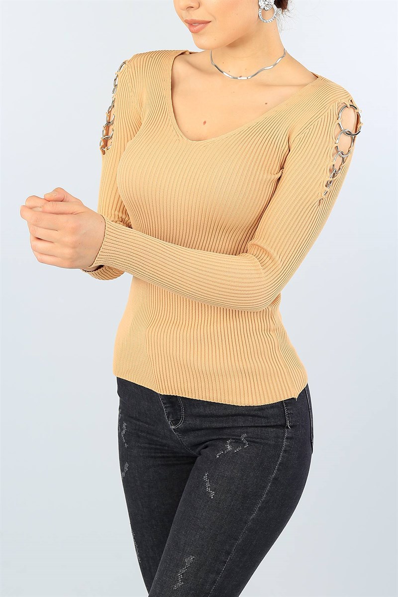 Bisküvi Halkalı Omuz Bayan Tasarım Triko 40150