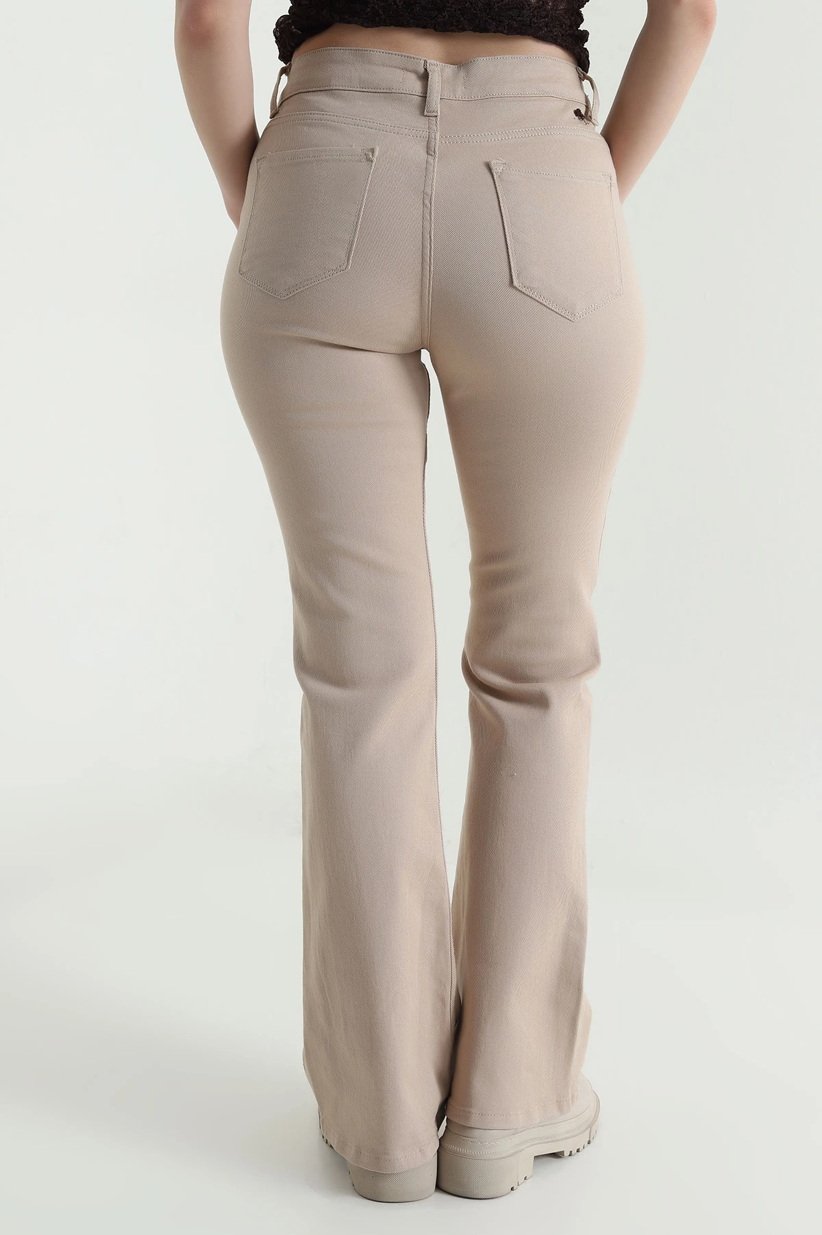 Bisküvi Likralı İspanyol Paça Kadın Gabardin Kot Pantolon 452965
