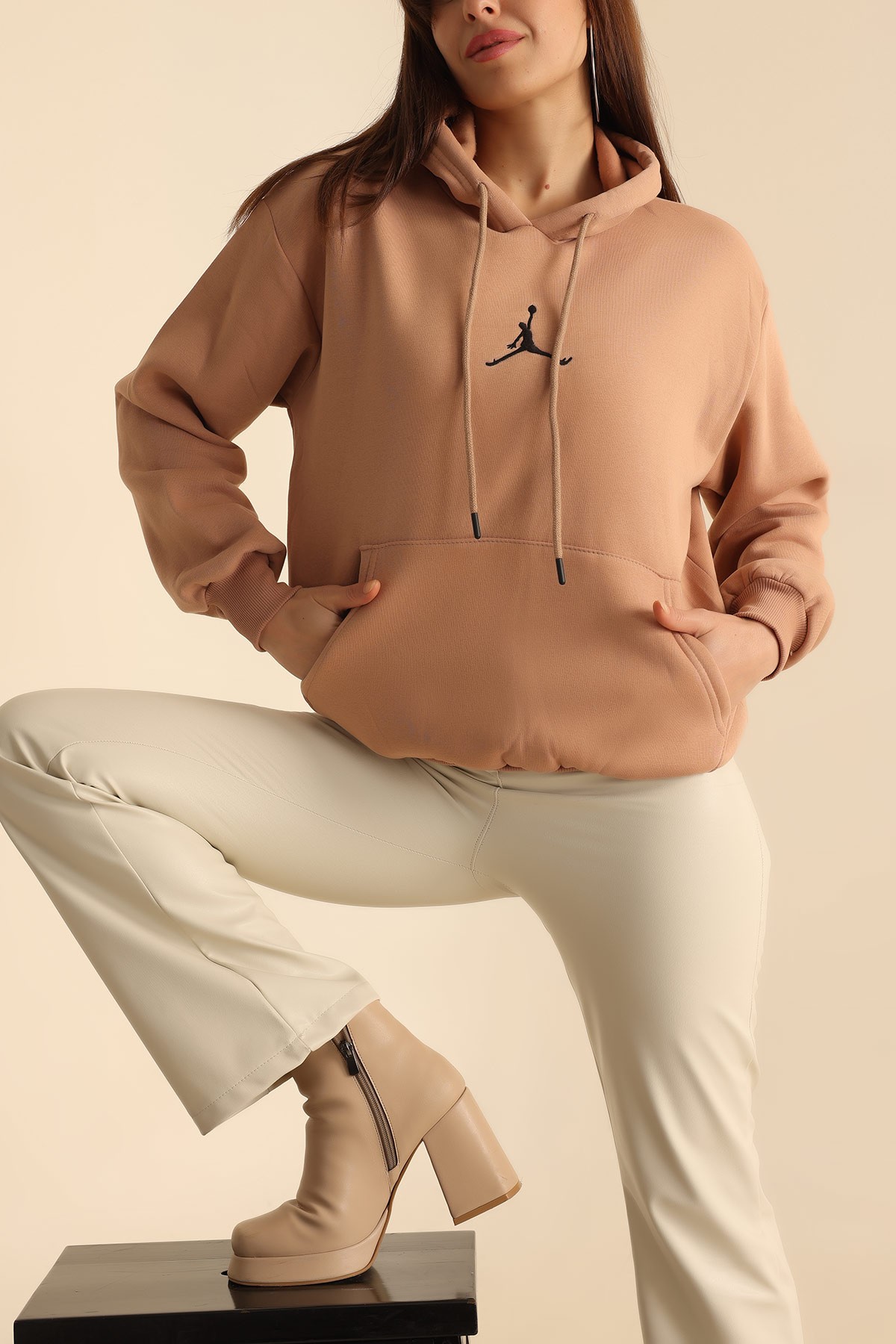Bisküvi Nakışlı Şardonlu Bayan Sweat 215296