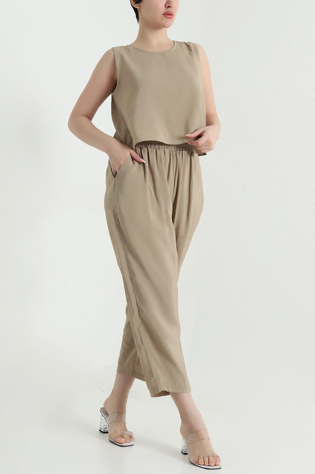 Bisküvi Pantolon Bluz Modal Kadın İkili Takım 458413