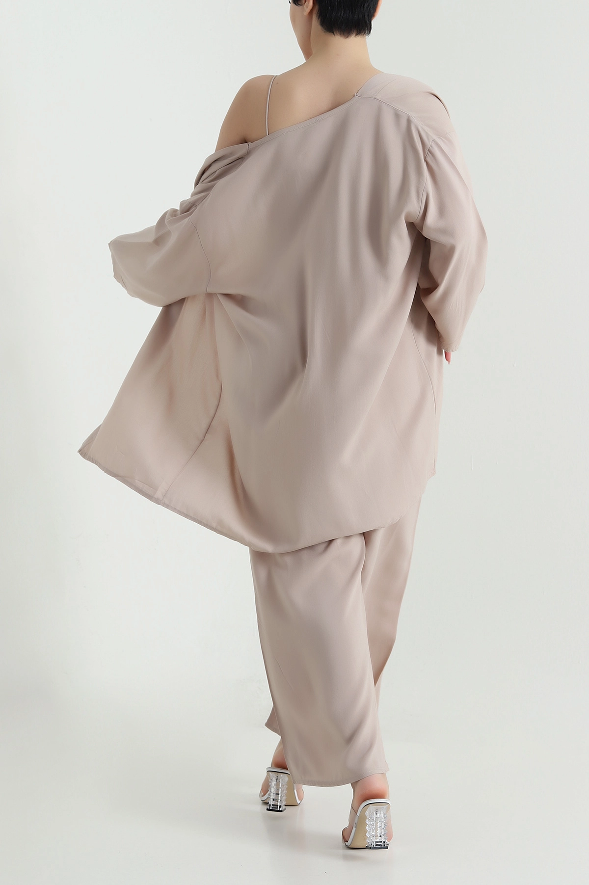 Bisküvi Pantolon Kimono Dokuma Kadın İkili Takım 460348