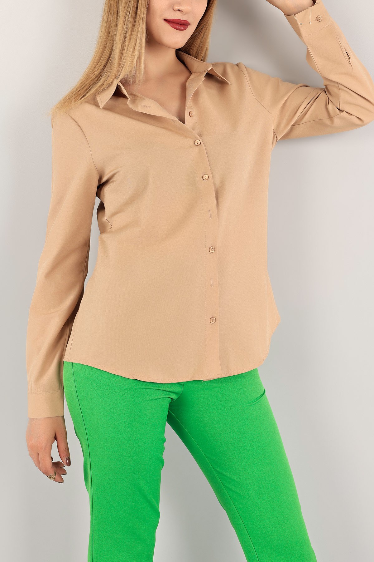 Bisküvi Poplin Bayan Gömlek 116397