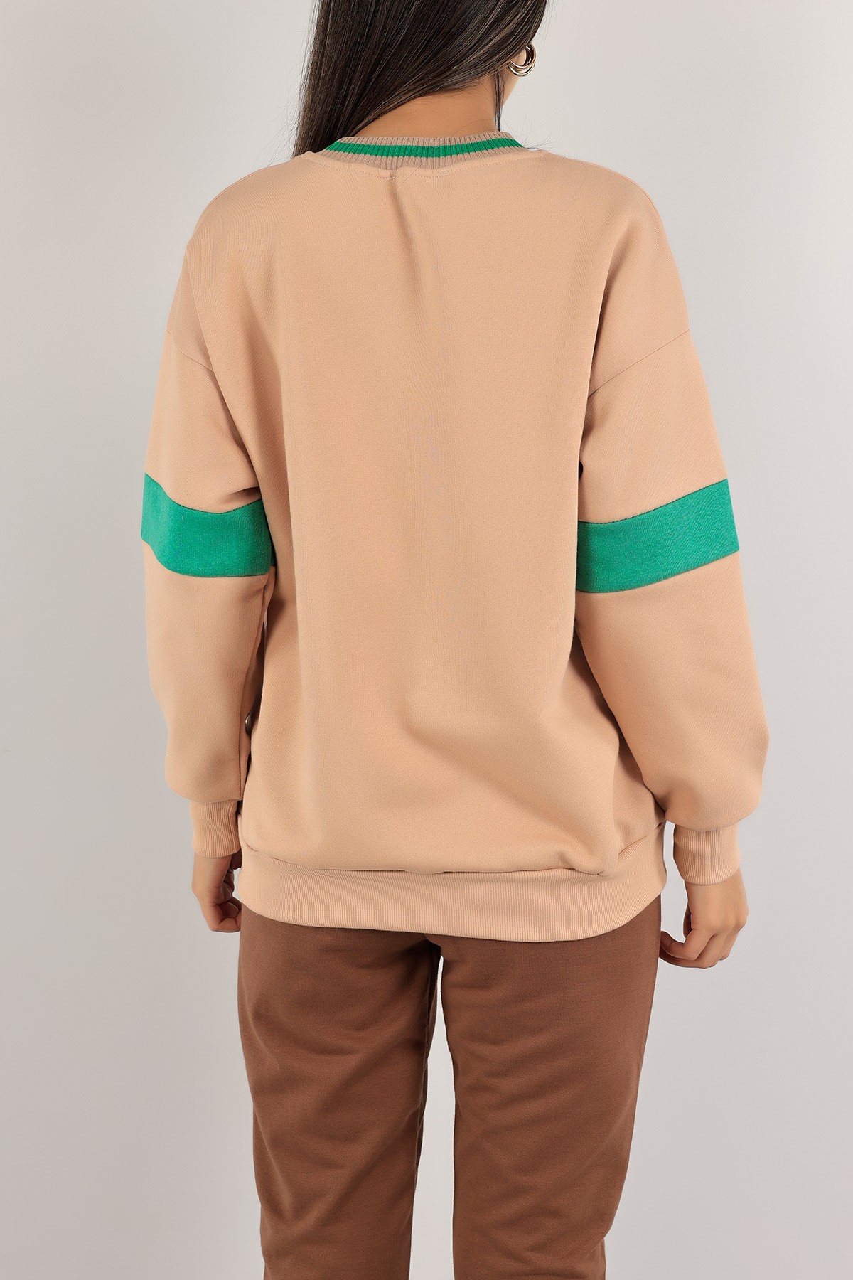 Bisküvi Şardonlu Baskılı Bayan Sweat 136901