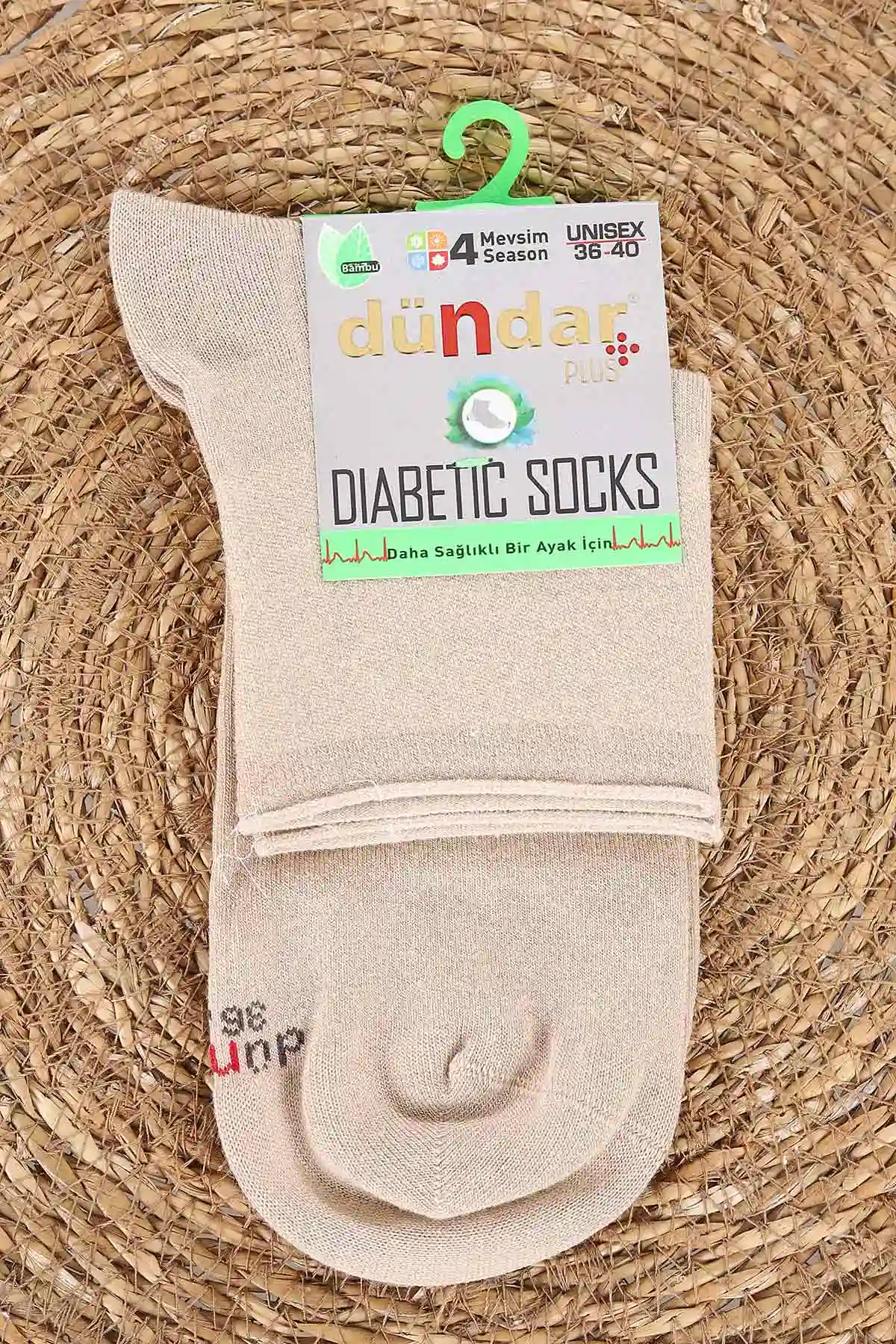 Bisküvi Unisex Dört Mevsim Diyabetik Bambu Konç Çorap (36-40) 477033