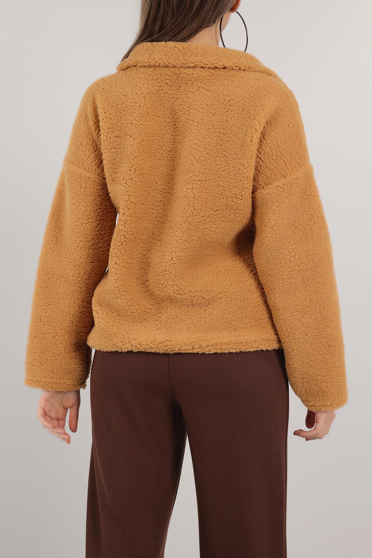 Bisküvi Yarım Fermuarlı Yumoş Sweat 153483