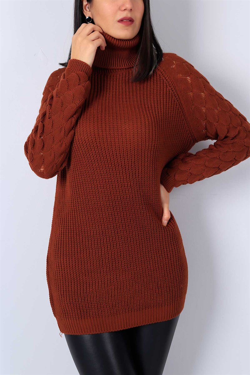 Boğazlı Selanik Örme Taba Bayan Kazak 22520B