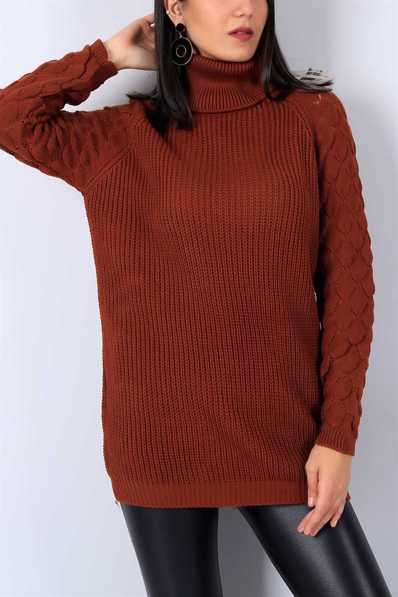 Boğazlı Selanik Örme Taba Bayan Kazak 22520B