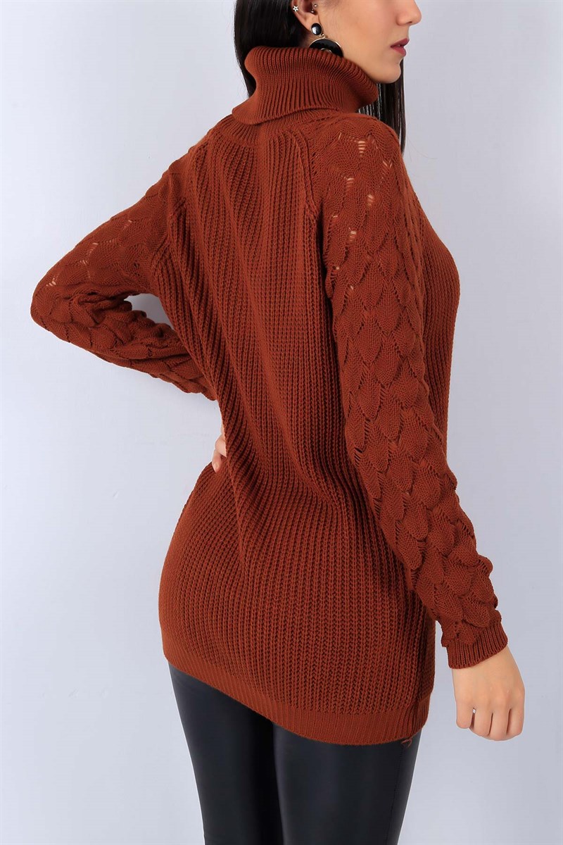 Boğazlı Selanik Örme Taba Bayan Kazak 22520B