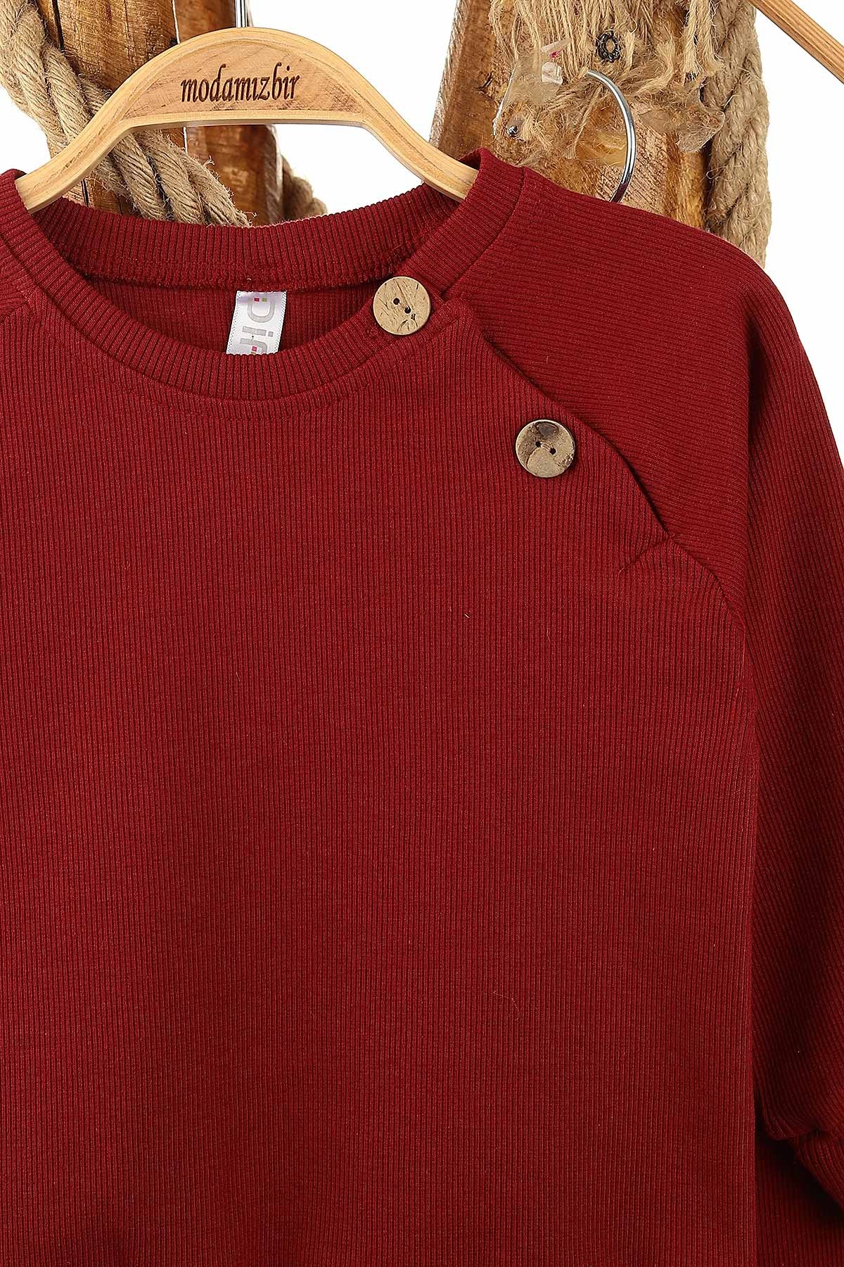 Bordo (1-4 Yaş) Kaşkorse Omuz Patlı Erkek Çocuk takım 153819