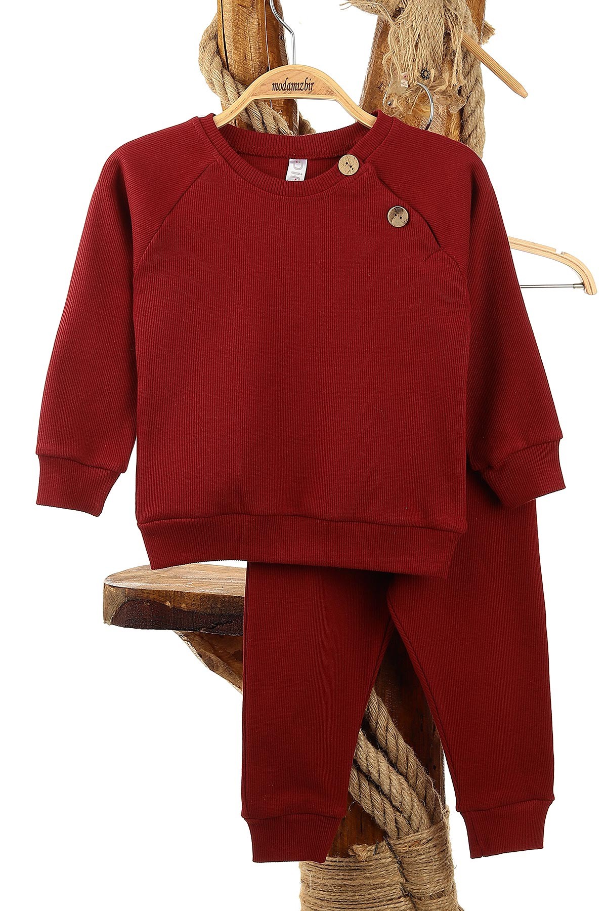 Bordo (1-4 Yaş) Kaşkorse Omuz Patlı Erkek Çocuk takım 153819