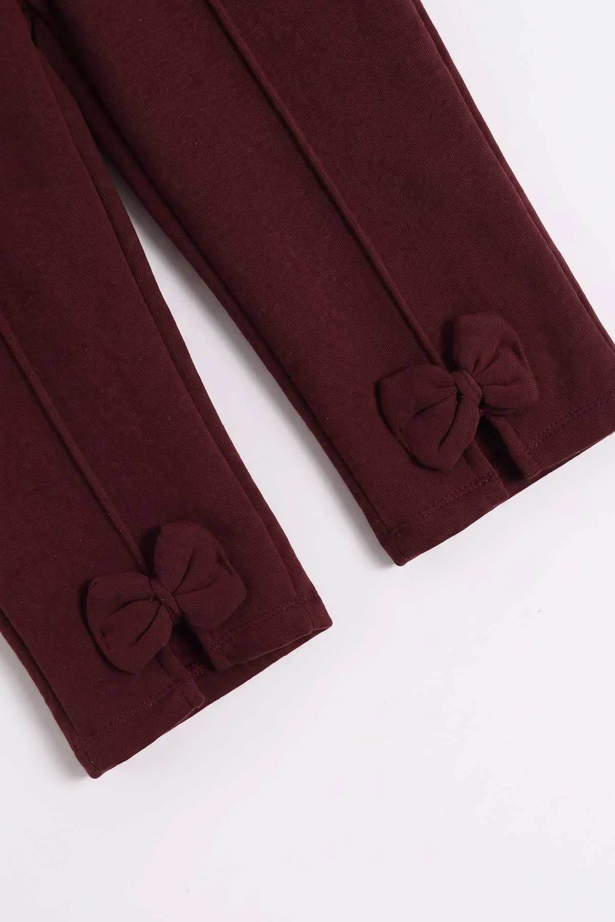 Bordo (1-5 Yaş)  Baskılı  Fiyonklu 3 İp Şardonlu Kız Çocuk Kışlık Takım 487847