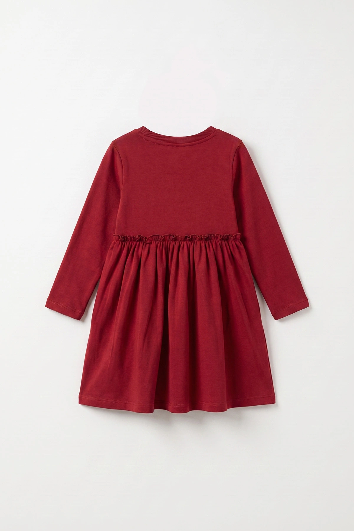 Bordo (1-5 Yaş) Fiyonk Baskılı Kız Çocuk Elbise 475682