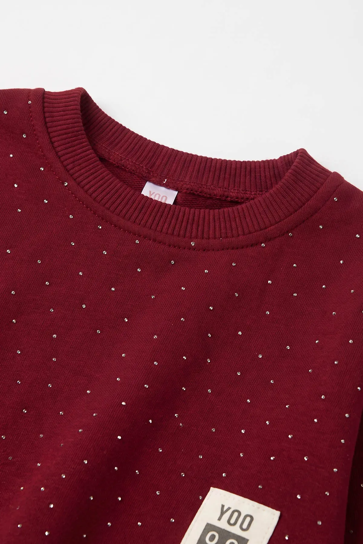 Bordo (1-5 Yaş) Taş Baskılı     2 İp Kız Çocuk Takım 475772