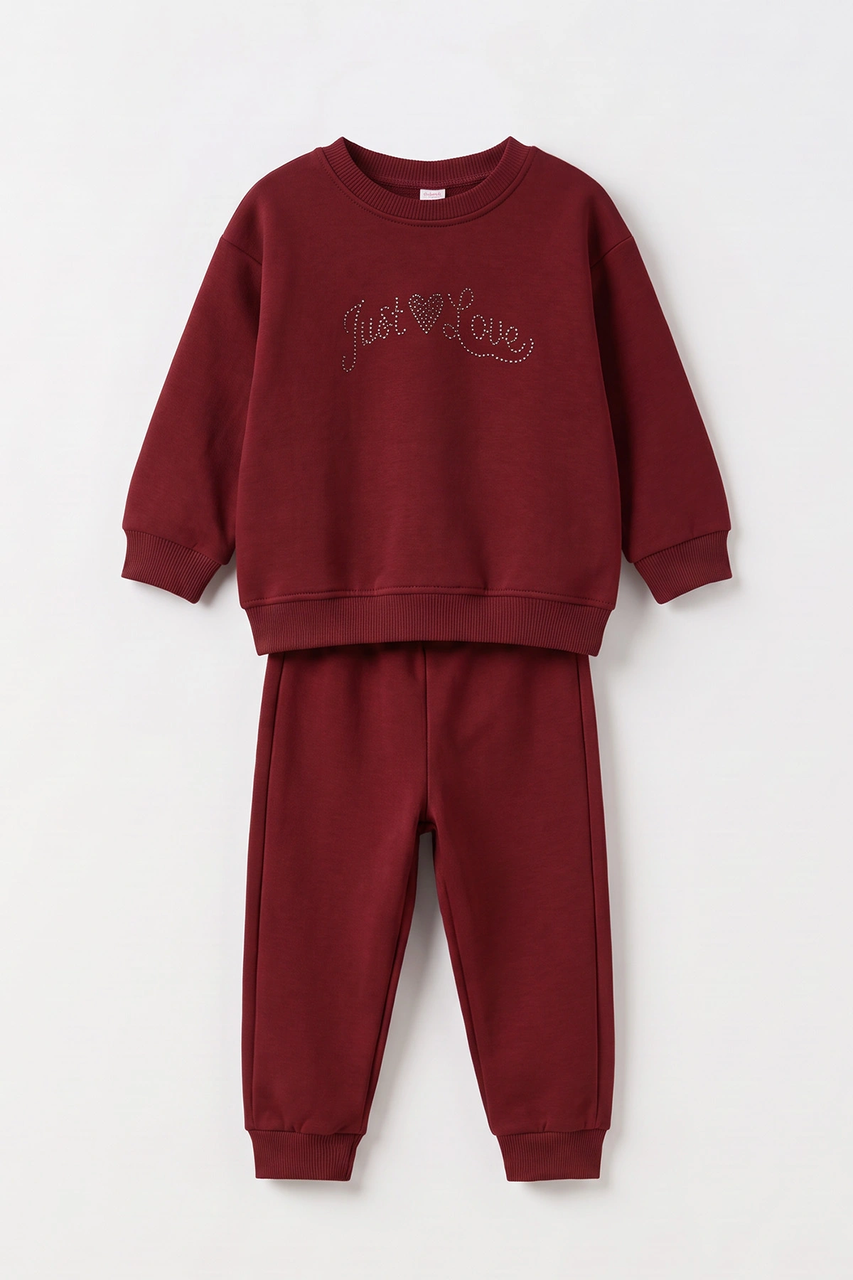Bordo (1-5 Yaş) Taş Baskılı 3 İp Şardonlu Kız Çocuk&Bebek Kışlık Takım 499794