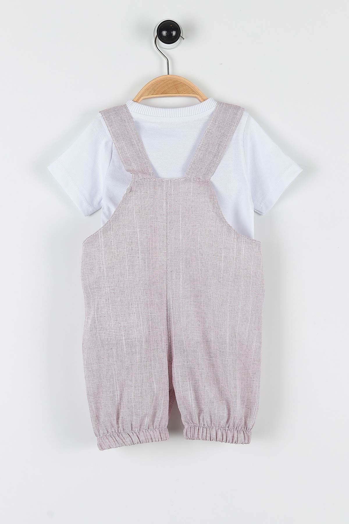 Bordo (12-24 Ay) Ayı Nakışlı Cep Detaylı Paça Lastikli  Erkek Bebe Takım 169465