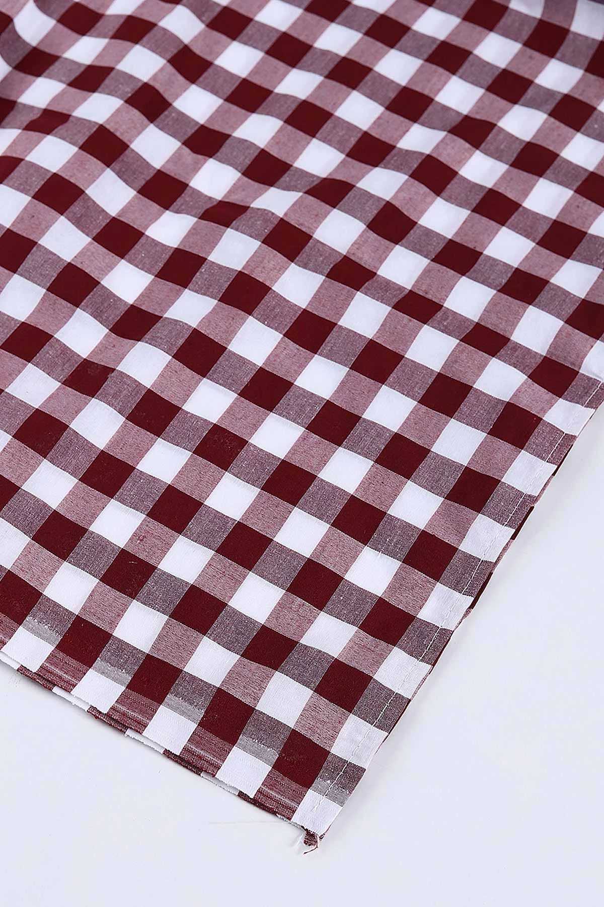 Bordo 160x170 Kare Desenli Pötikareli Piknik Örtüsü 240218