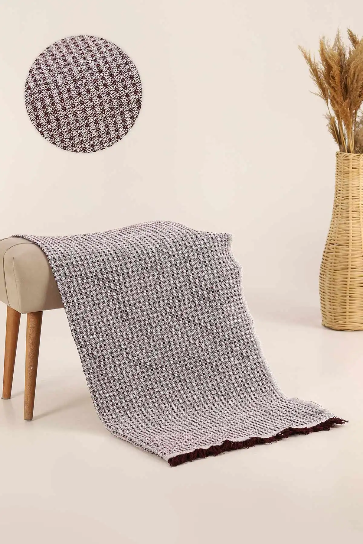 Bordo 180x220 Cm Pamuklu Çok Amaçlı Çekyat Ve Koltuk Örtüsü 346667
