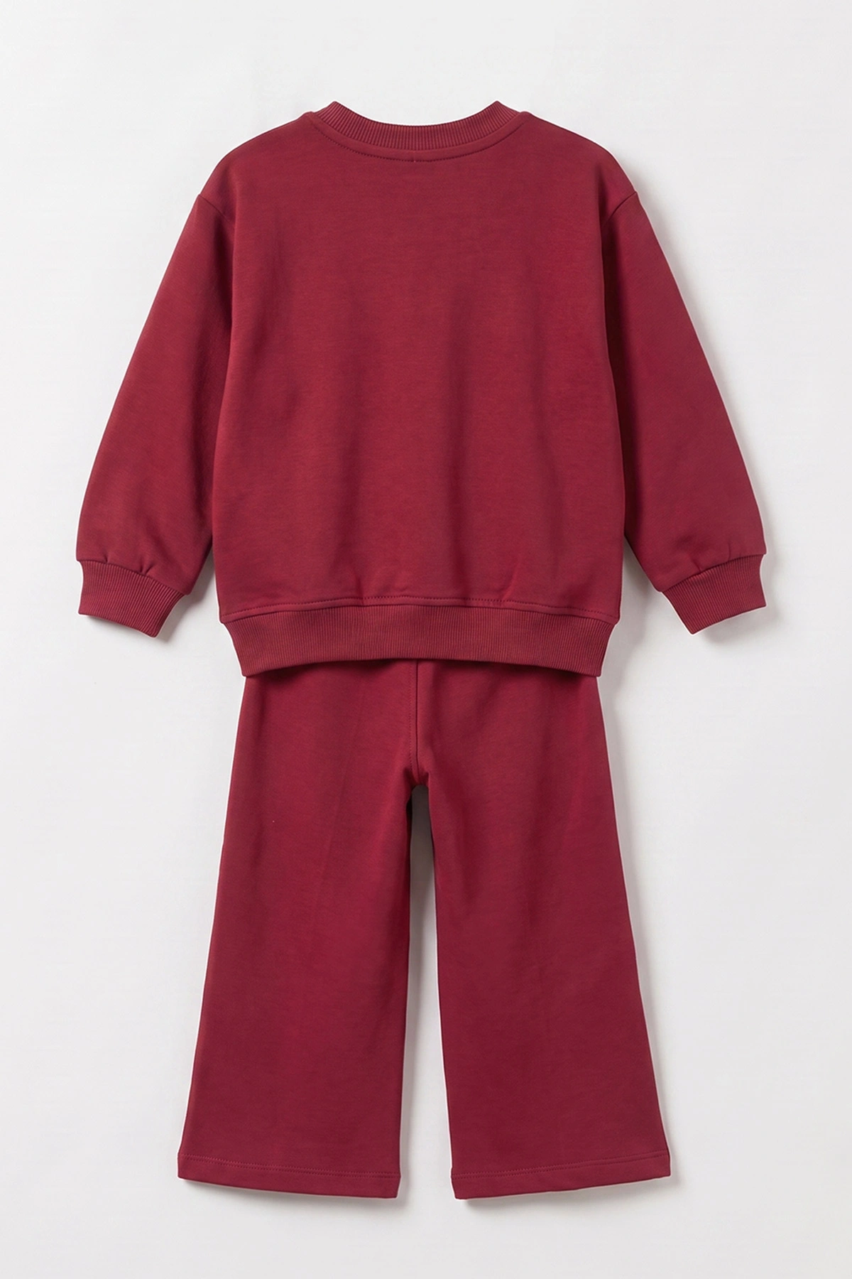 Bordo (2-5 Yaş) Çiçek Nakışlı Kız Çocuk Takım 471307