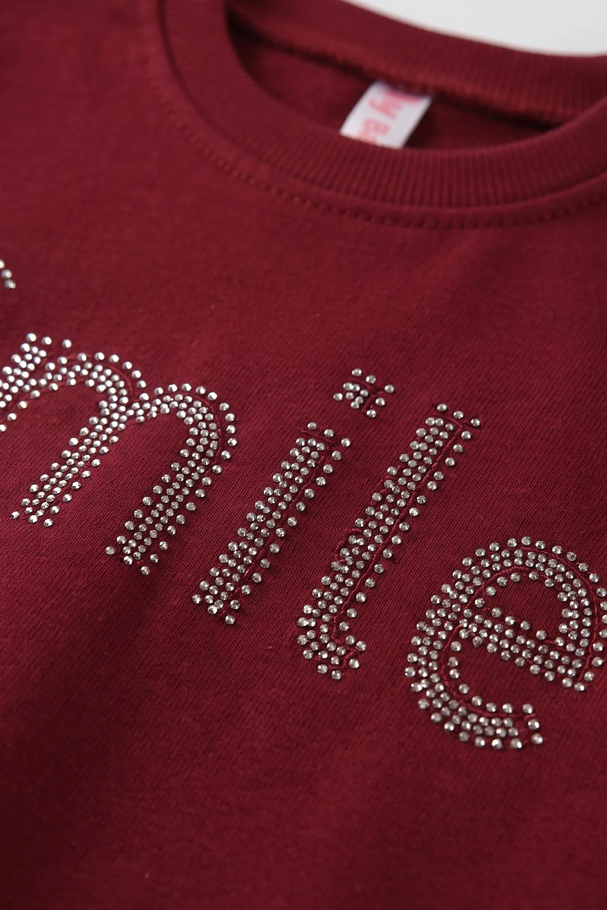 Bordo (2-5 Yaş) Smile Baskılı Taşlı Kız Çocuk Takım 475953