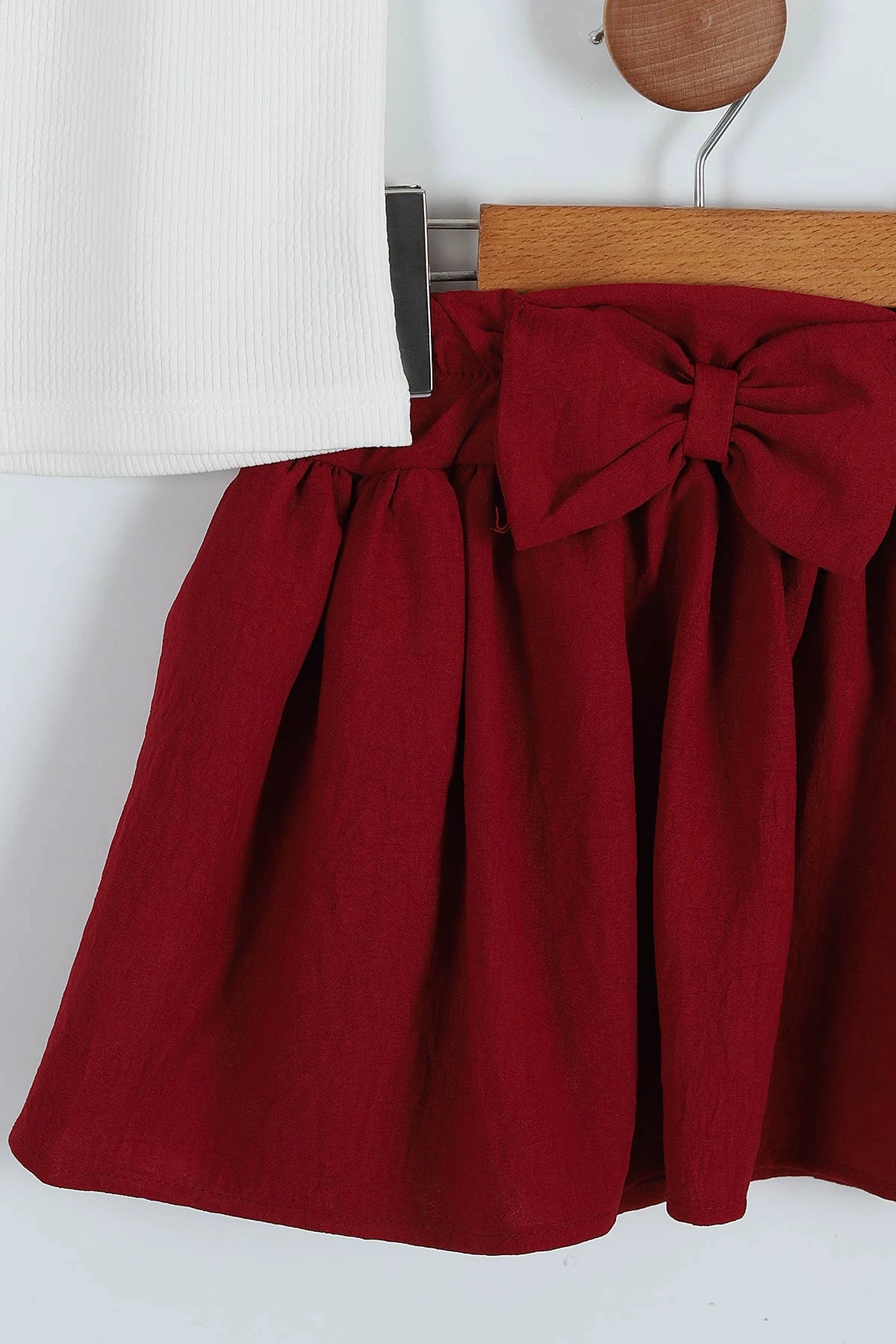 Bordo (2-5 Yaş) Triko Bluz Ayrobin Etekli Kız Çocuk Takım 272227