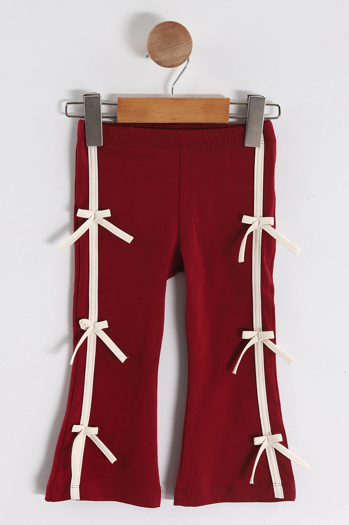 Bordo (2-6 Yaş) Fiyonk Detaylı Taytlı Kız Çocuk Yazlık Takım 449459