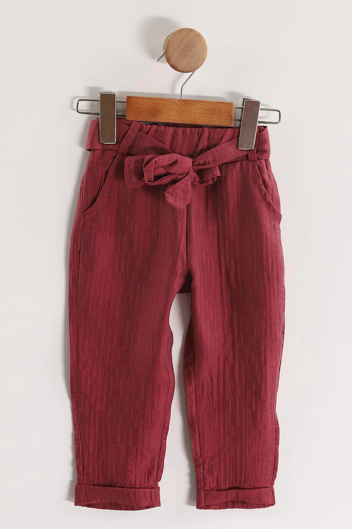 Bordo (2-6 Yaş) Kelebek Nakışlı Kol Brode Kız Çocuk Yazlık Takım 436526