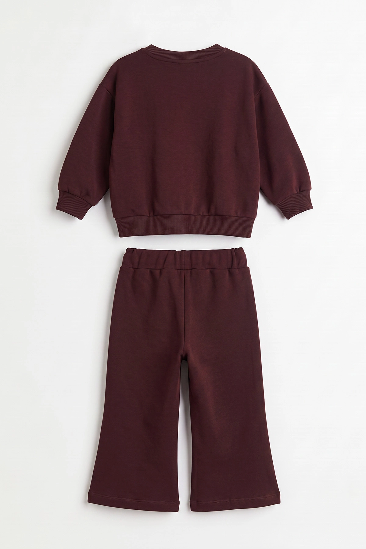 Bordo (2-6 Yaş) Taş Baskılı İspanyol Paça 2 İp Kız Çocuk Takım 475745