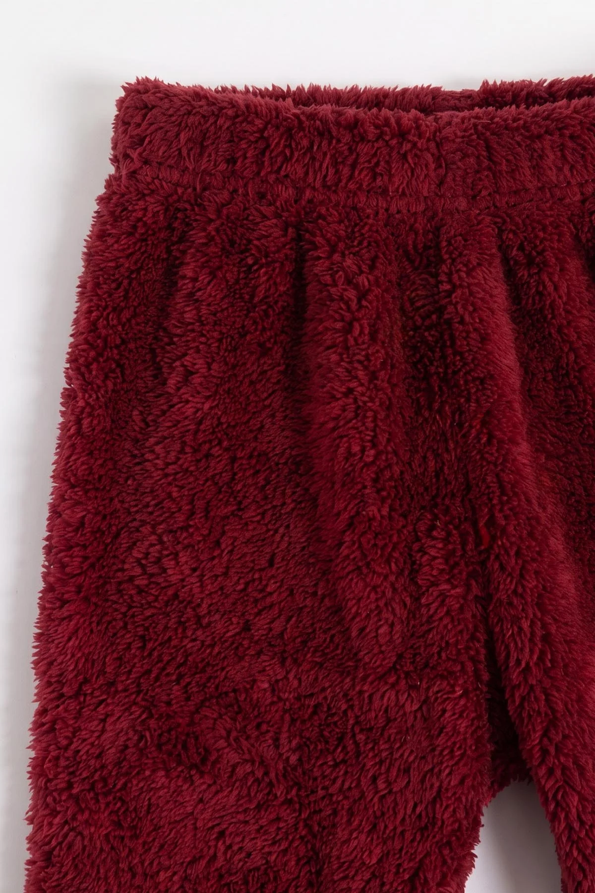 Bordo (2-7 Yaş) Kelebekli Kiraz Nakışlı Peluş Kız Çocuk Takım 482559