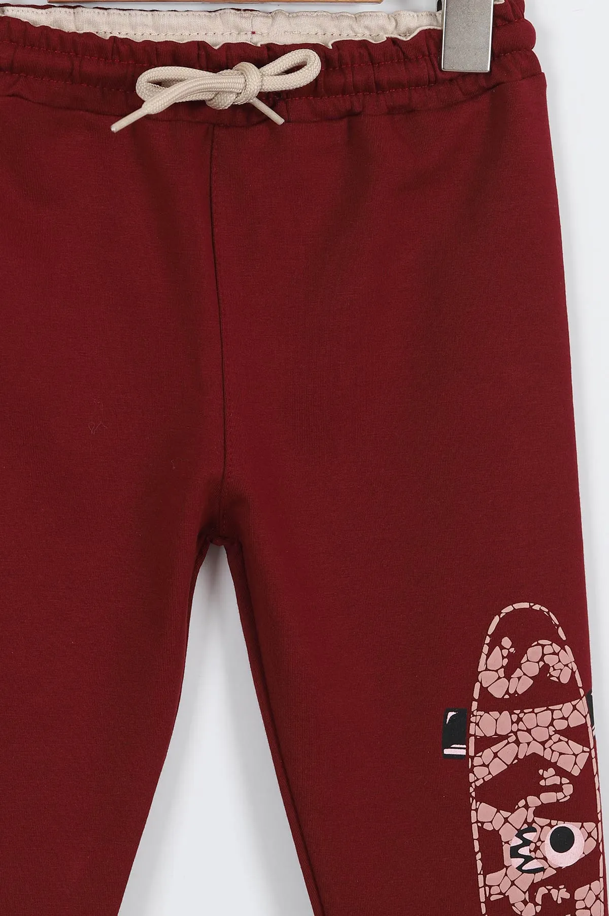 Bordo (2-8 Yaş) Skater Kabartma Baskılı Erkek Çocuk Alt 308976