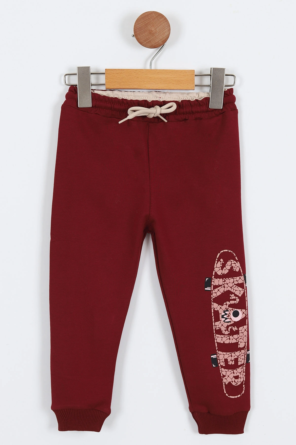 Bordo (2-8 Yaş) Skater Kabartma Baskılı Erkek Çocuk Alt 308976