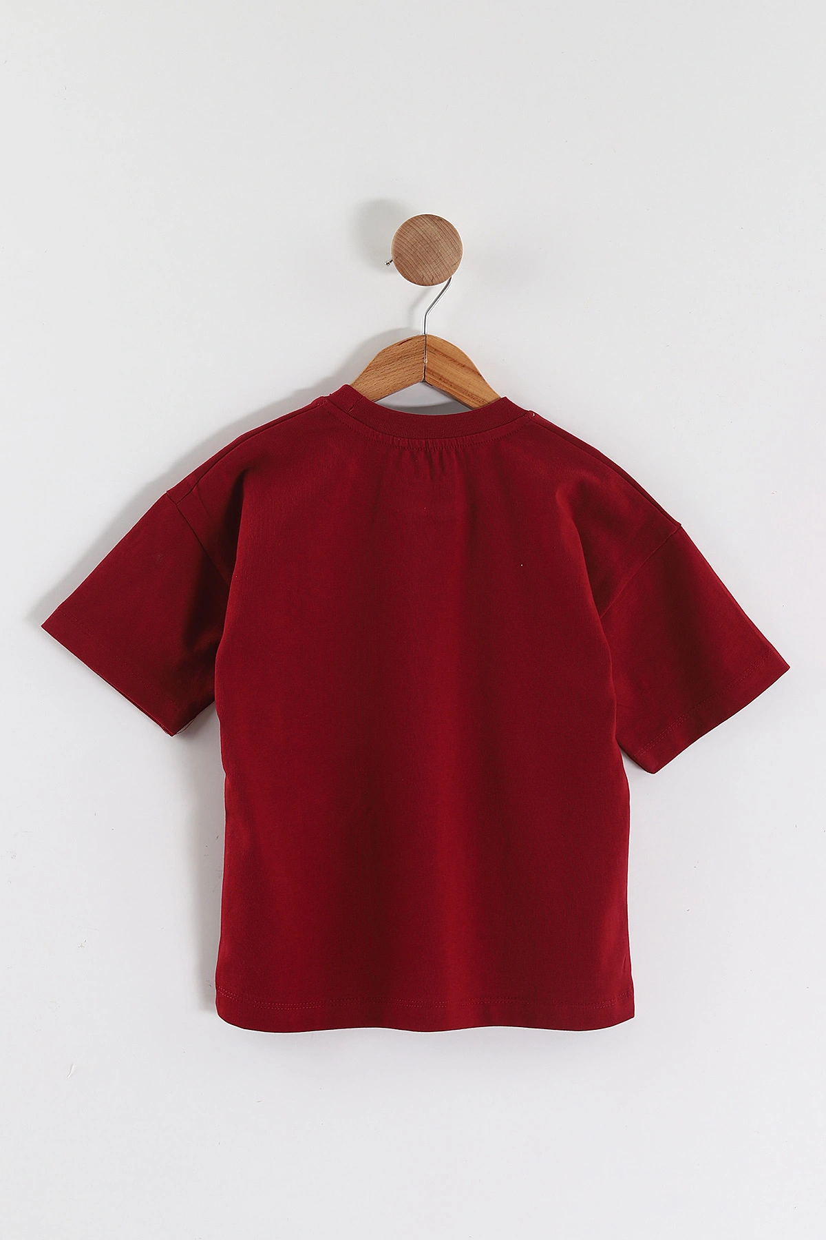 Bordo (3-10 Yaş) Karakter Baskılı Oversize Erkek Çocuk Tişört 469012
