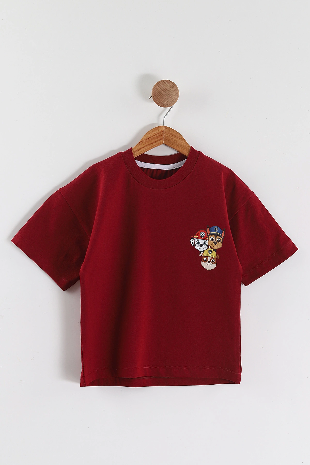 Bordo (3-10 Yaş) Karakter Baskılı Oversize Erkek Çocuk Tişört 469012