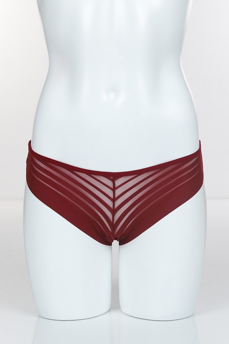 Bordo 3687 Bikini Ön Arka Transparan Bant Külot 102370