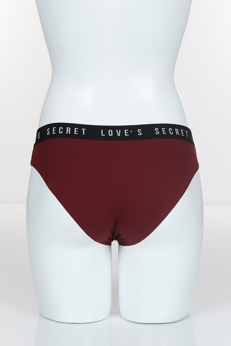 Bordo 3909 Bikini Pamuk Lazer Bel Spor Lastikli Külot 101903