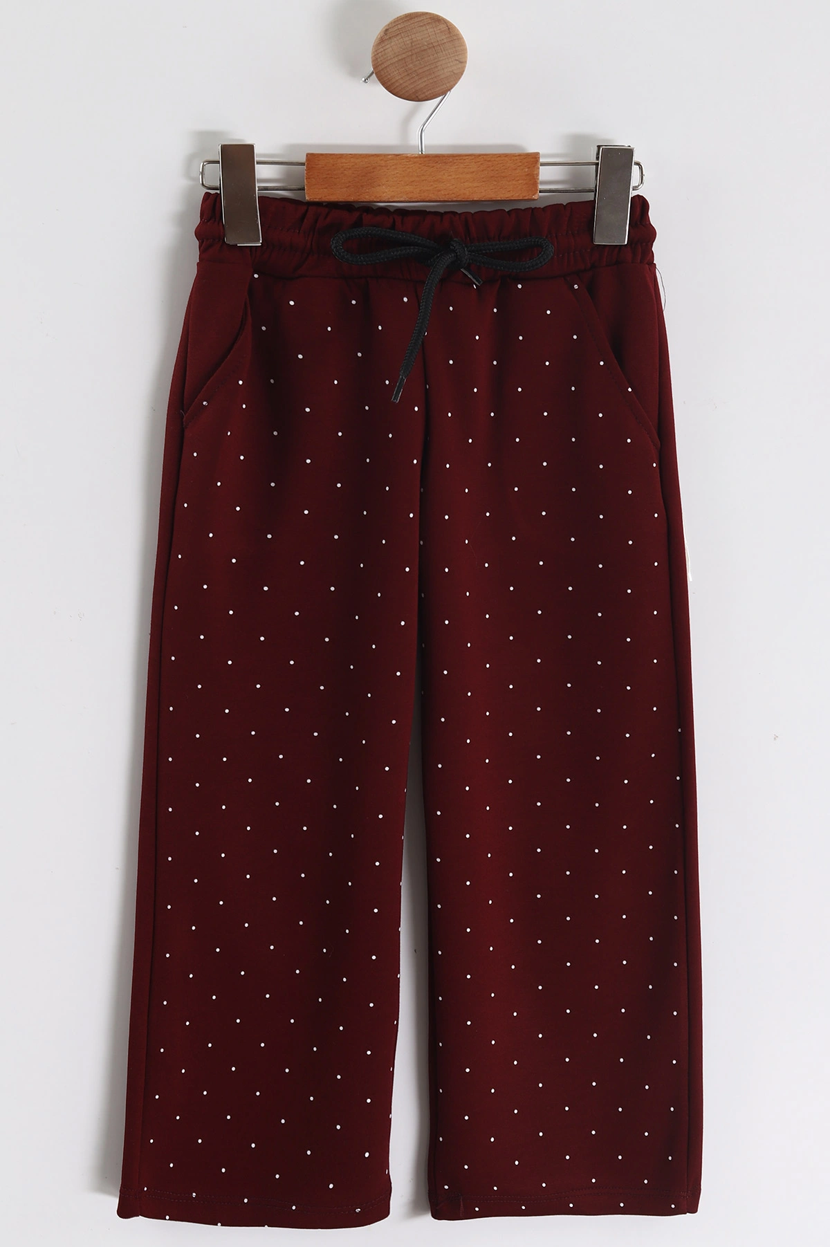 Bordo (4-12 Yaş)Mıu Baskılı Puantiyeli Kız Çocuk Takım 455265
