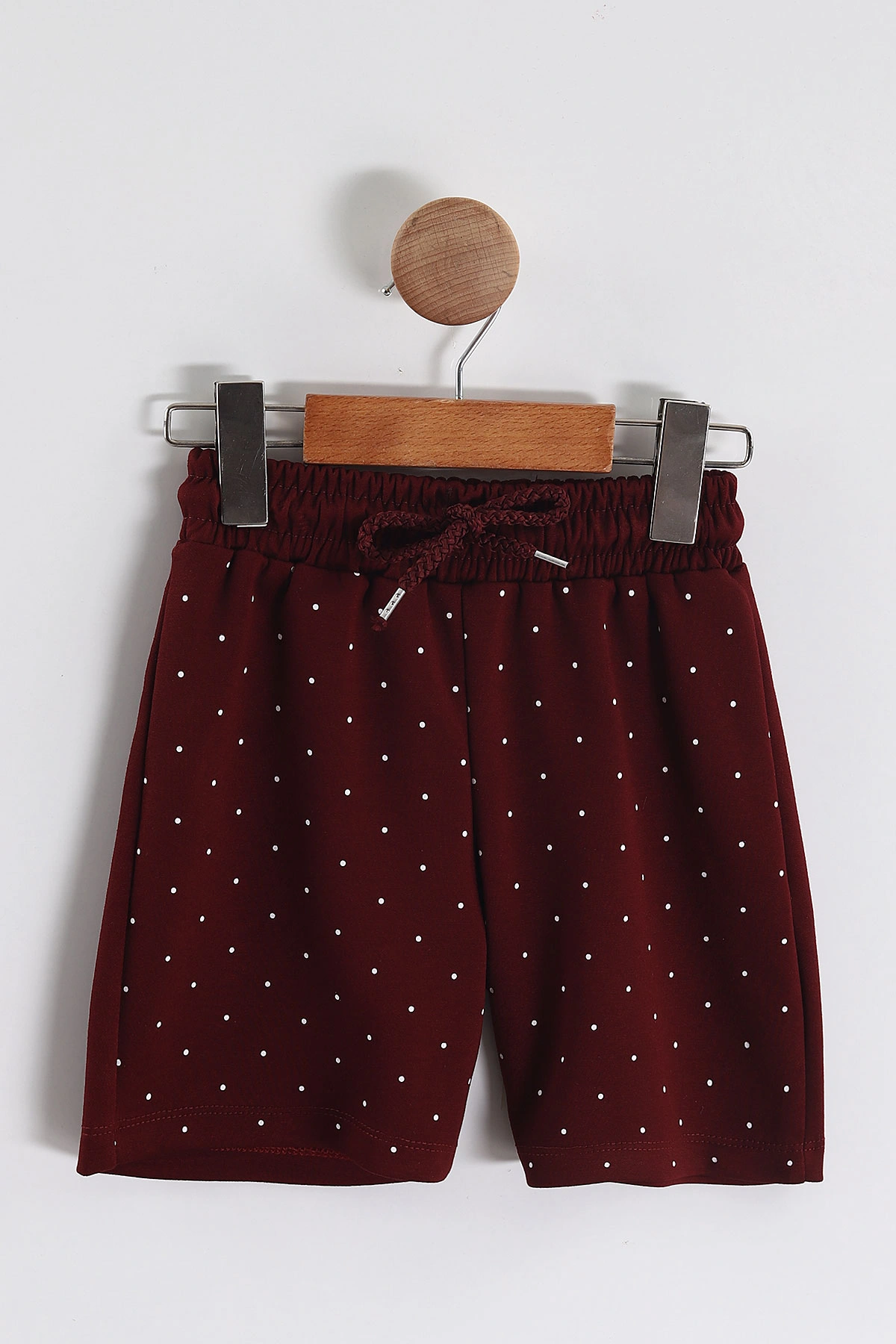 Bordo (4-13 Yaş) Fiyonklu Puantiye Desen Şortlu Oysho Kız Çocuk Yazlık Takım 456036