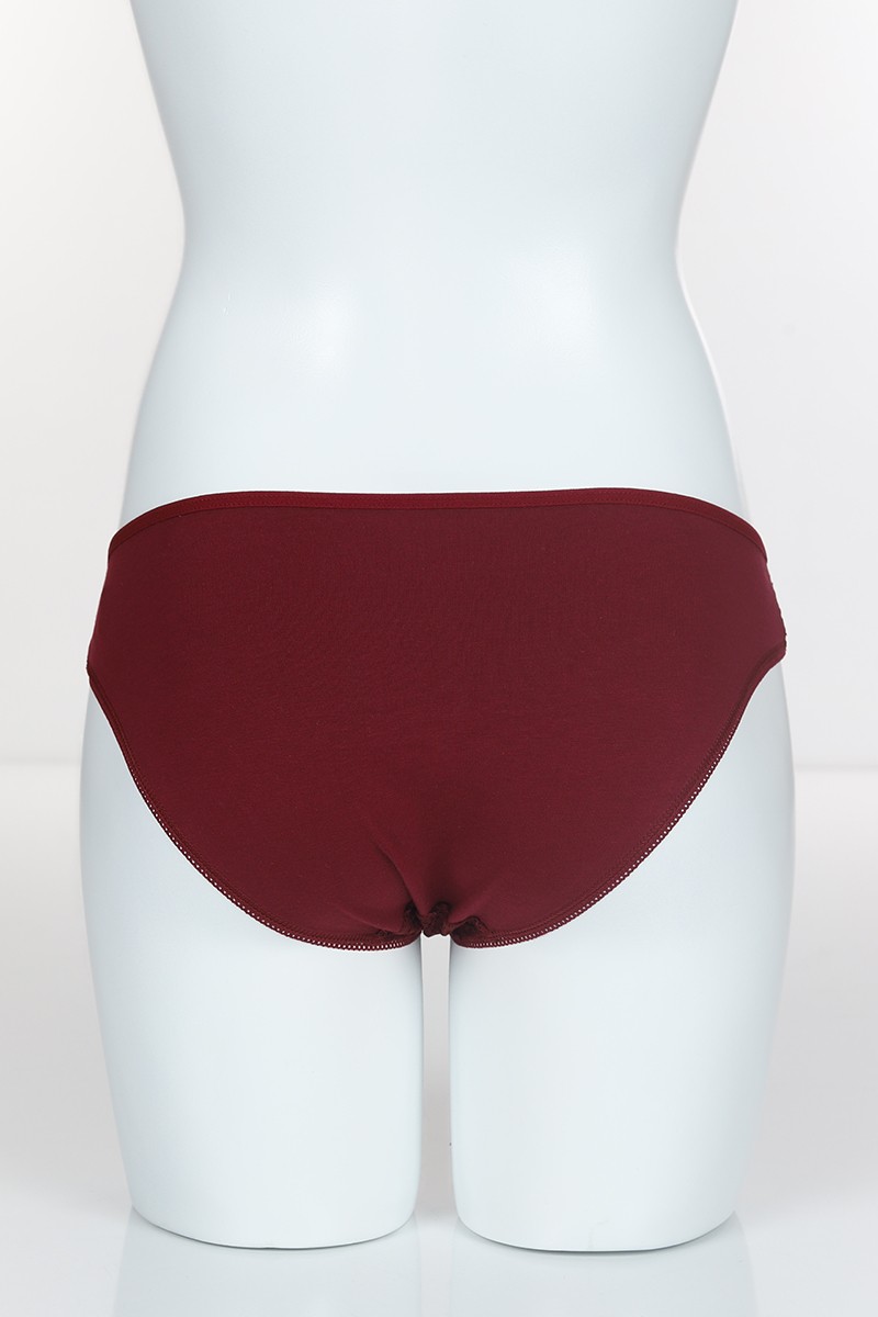 Bordo 4280 Bikini Ön Kareli Bant Arka Pamuk Külot 101755