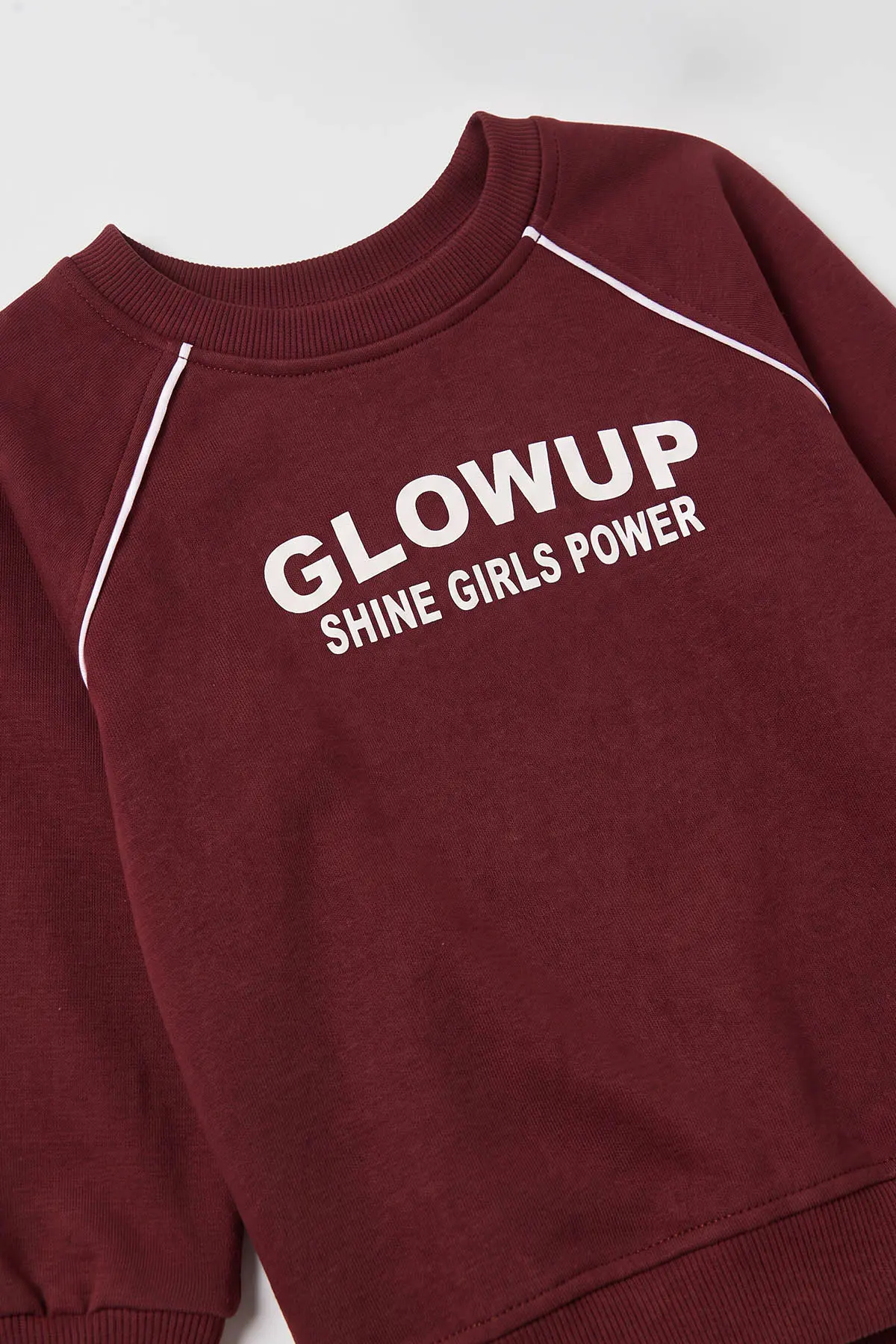 Bordo (5-10 Yaş) Glow Up Baskılı Biyeli Oysho Kız Çocuk Mevsimlik Takım 481789